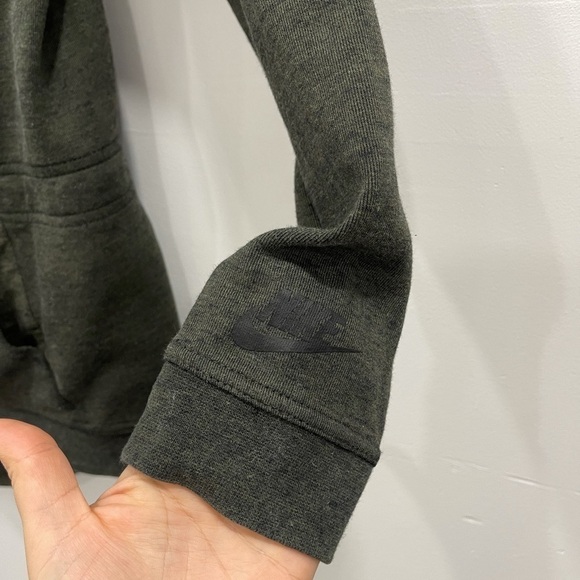Nike Tech Fleece Cape Jacket Olive Green Hooded Sportswear Asymmetrical Zip M - Picture 4 of 15